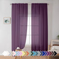 Plum Purple Sheer Curtains 72 Inches Long 2 Panels for Living Room (Plum / 42"W x 72"L (Pack of 2))