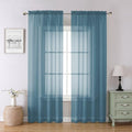 Stone Blue Sheer Curtains 84 Inches Long (Stone Blue / 42"W x 84"L (Pack of 2))