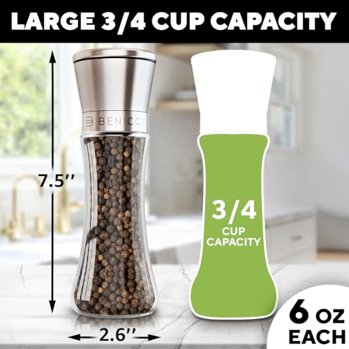Manual Salt and Pepper Grinder Set of 2
