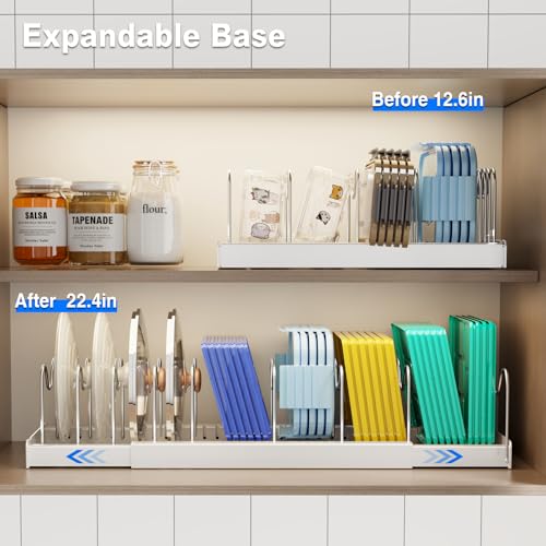 2 Pack Pots and Pans Organizer Under Cabinet (White)