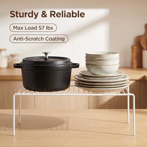 Kitchen Cabinet Storage Shelf Rack (White)