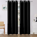 Blackout Curtains 90 Inches Long 2 Panels Set (Black / 37"W x 90"L (Pack of 2))