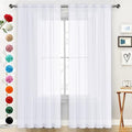 Sheer Voile Window Treatment Rod Pocket Curtain Panels for Kitchen Bedroom Living Room Drapes Sunlight Filtering Privacy Semi Home Decor Assorted Colors Sizes (Optical White / 52"W x 90"L (Pack of 2))