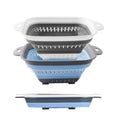 Collapsible Colander Set (Blue & Gray / 10.8"L x 8.6"W x 2"H)