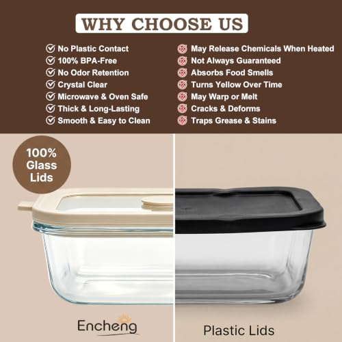 12 oz Small Glass Food Storage Containers with Glass Lids (12oz)