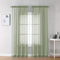 Sheer Sage Green Curtains 90 inches Long 2 Panels (Sage Green / 42"W x 90"L (Pack of 2))