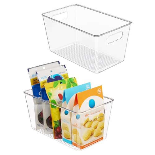 2 Pack Clear Storage Bins (M(10"×6"×5"))