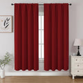 Red Blackout Curtains 63 inch Length 2 Panels Set (Red / 52"W x 63"L (Pack of 2))