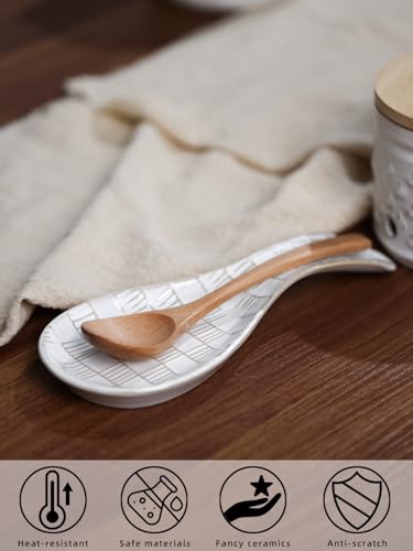 Ceramic Spoon Rest (Vintage White)