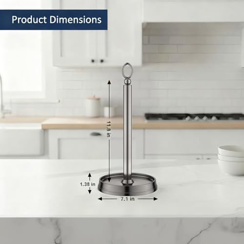 Paper Towel Holder Countertop Standing Paper Roll Holder (Brushed Nickel)