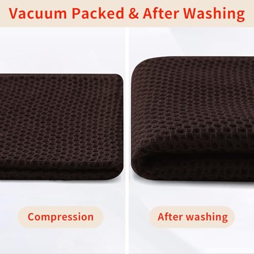 100% Cotton Waffle Weave Kitchen Dish Cloths 6 (Dark Brown / 12 X 12 - 6 Pack)