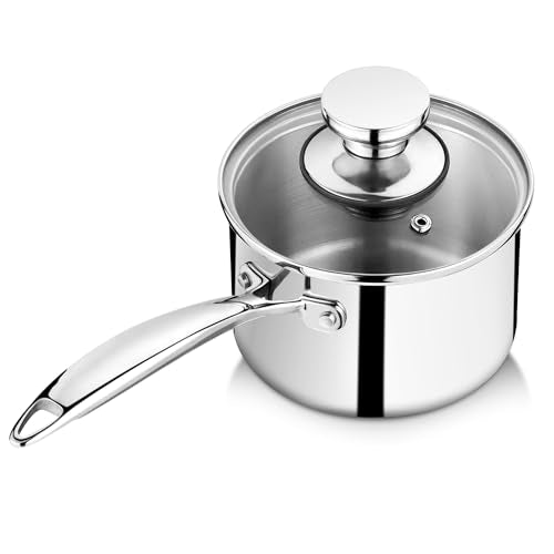 1 Quart Tri Ply Saucepan with Visible Lid (1 Quarts)