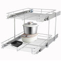 2 Tier Pull Out Cabinet Organizer (Chrome / 14" W X 18" D)