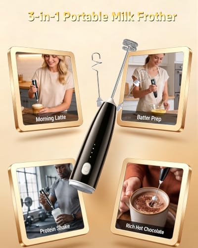 Milk Frother Handheld (Black)