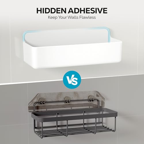 Adhesive Shower Shelves (White / 4 pieces)