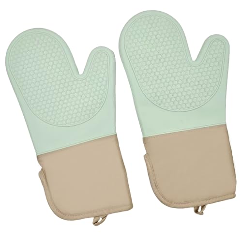 6 Piece Silicone Oven Mitts Set (Light Green)