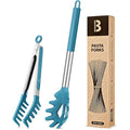 Silicone Spaghetti Spoon & Pasta Tong (Blue)