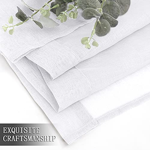 Sheer Curtains Living Room Linen Textured Curtain Sheers Light Filtering Voile Rod Pocket Curtains for Bedroom (38"W x 63"L (Pack of 2) / White)