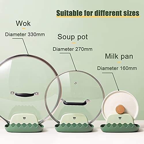 2 Pack Spoon Rest with Lid Holder for Kitchen Countertop (2 Pack Green)