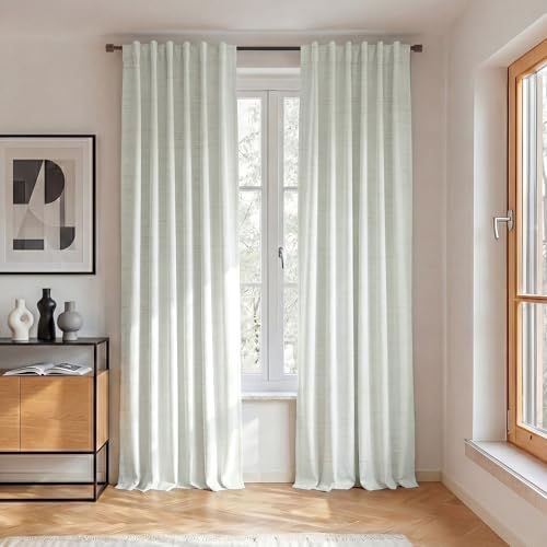 Ivory White 100% Blackout Curtains for Bedroom (Ivory White / 52"W x 96"L (Pack of 2))