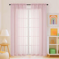 Blush Sheer Curtains for Window 72 inches Long 2 Panels Set (42"W x 72"L (Pack of 2) / Blush Pink)