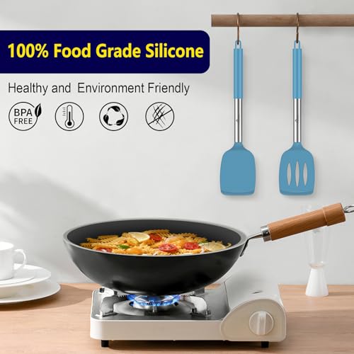 Silicone Spatula Set of 2 Heat (Blue)