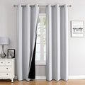 100% Blackout Curtains for Bedroom 72 Inches Long 2 Panels Set (42"W x 72"L (Pack of 2) / Greyish White)