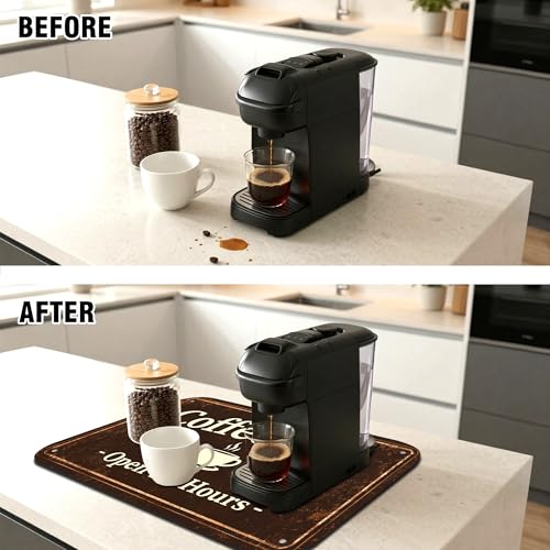 Vintage Coffee Bar Coffee Drying Mat 19" x 12" (Coffee Bar / 19" x 12")