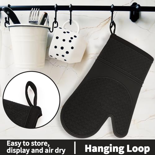 Silicone Oven Mitts (Black)