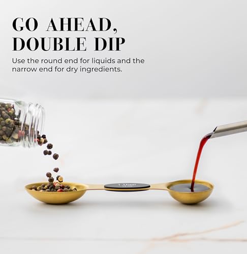 Magnetic Measuring Spoons Set (Classic / Black & Brass Gold)