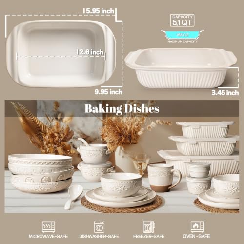 Baking Dish 5.1 Quarts (5.1Qt (White))