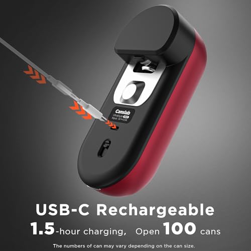 Turbo Rechargeable Electric Can Opener (Red)