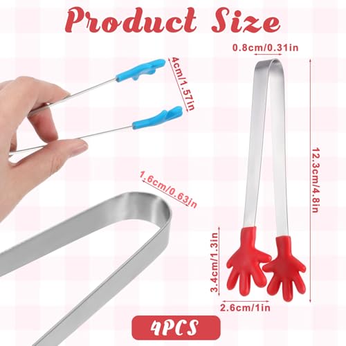 4 Pcs Silicone Mini Tongs