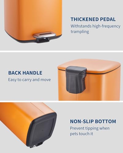 8 Gal Kitchen Trash Can (Orange)