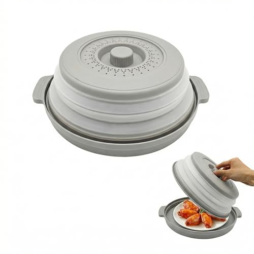 Microwave Food Cover With Handle (Gray)