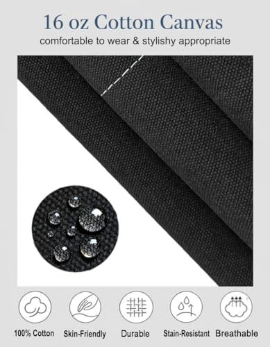 Aprons for Men Women with 3 Pockets (Black)
