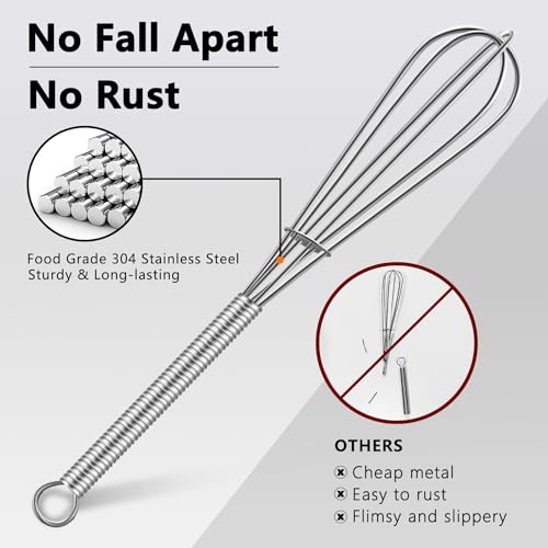Mini Whisks Small Whisk Bulk 304 Stainless Steel 6 Pieces (5 in)