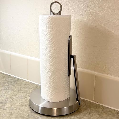 Heavy Duty Paper Towel Holder with Tension Arm (Silver)