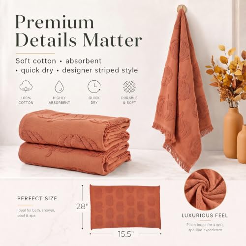 Decorative Fall Hand Towels for Your Bathroom Or Kitchen (Orange)
