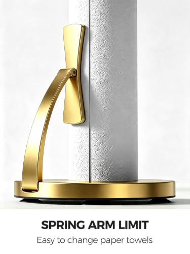 Gold Paper Towel Holder Countertop (Gold / Suction Base)