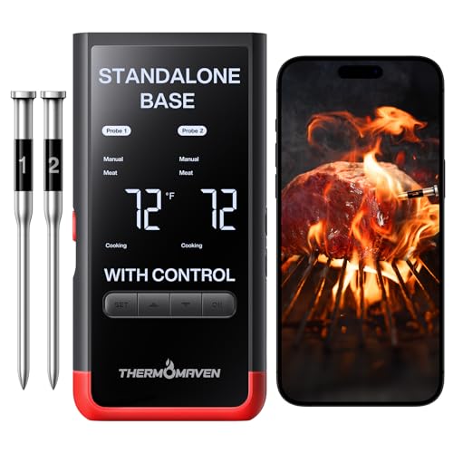 WiFi Wireless Meat Thermometer (Red-2 Probes)