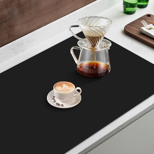 Coffee Mat Super Absorbent Dish Drying Mat Coffee Bar Mat 17"x 30" (Black / 17" x 30")