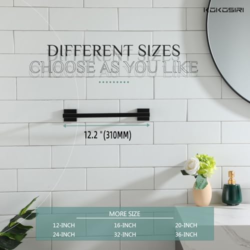 Bathroom Towel Bars 12 Inch Towel Ring Matte Black 30CM Hand Towel Holder for Bath Kitchen Wall Stainless Steel B4005BK (Matte Black / 12-Inch)