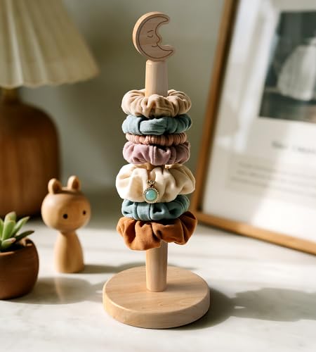 Cute Wooden Paper Towel Holder Countertop (Moon / Standard)