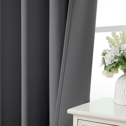 Light Grey Blackout Curtains 72 inch Length 2 Panels Set (Light Grey / 52"W x 72"L (Pack of 2))