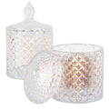 2 Pack Qtip Holder Apothecary Jars with Lid (10 oz (2 pack) / Iridescent)