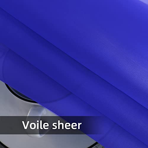Solid Sheer Rod Pocket Curtain Voile Draperies 2 Panels White Beige Black Grey Coffee 52 Inch Width 63 Inch Long 1 Pair for Kitchen Bedroom Children Living Room Yard (Blue Sapphire / 52"W x 63"L (Pack of 2))