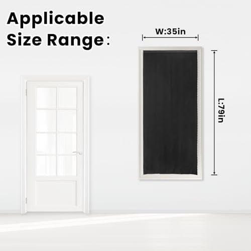 Adhesive Blackout Curtains (35"W x 79"L (Pack of 1) / Black)