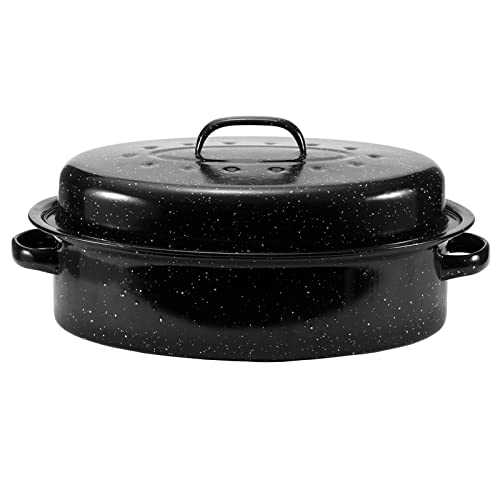 15.7" Roasting Pan with Domed Lid Enameled (15.7INCH)