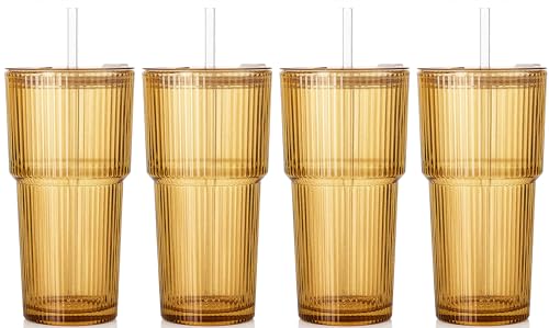 Amber Drinking Glasses (Amber-4)